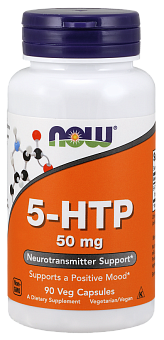NOW 5-HTP, 5-Гидрокситриптофан 50 мг - 90 капсул